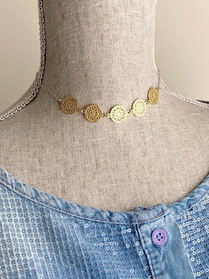 Adjustable Gold Medallion Necklace