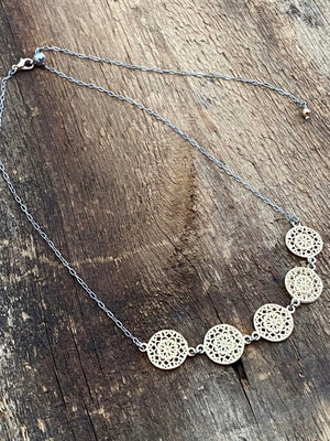 Adjustable Gold Medallion Necklace