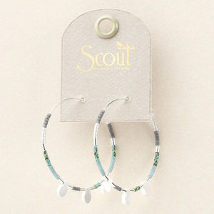 Miyuki Large Hoop - Turquoise Multi/Silver