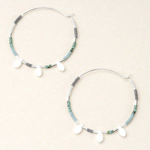 Miyuki Large Hoop - Turquoise Multi/Silver