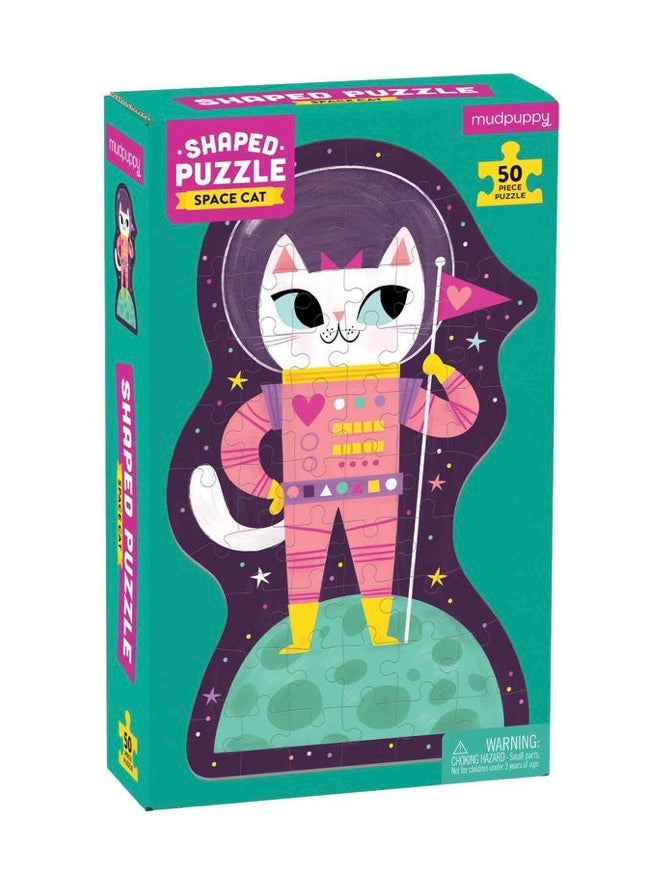 Space Cat Shaped Puzzle 50 Piece