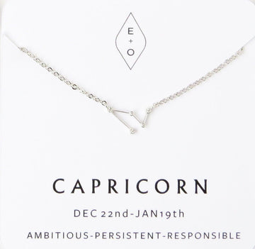 Zodiac Constellation Necklace- Silver