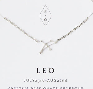 Zodiac Constellation Necklace- Silver