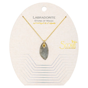 Organic Stone Necklace-Labradorite/Gold