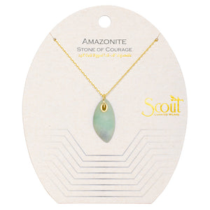 Organic Stone Necklace- Amazonite/Gold