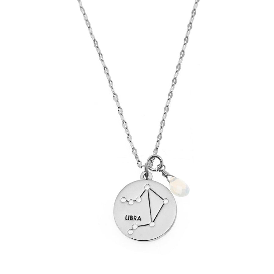 Zodiac Round Necklace- Silver