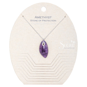 Organic Stone Necklace- Amethyst/Silver