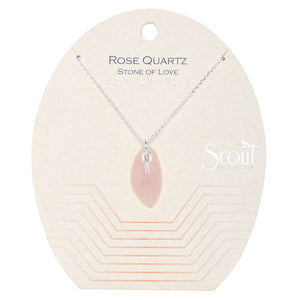 Organic Stone Necklace- Rose Quartz/Silver