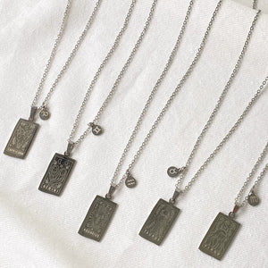Zodiac Card Necklace - Silver