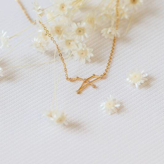 Zodiac Constellation Necklace- Gold