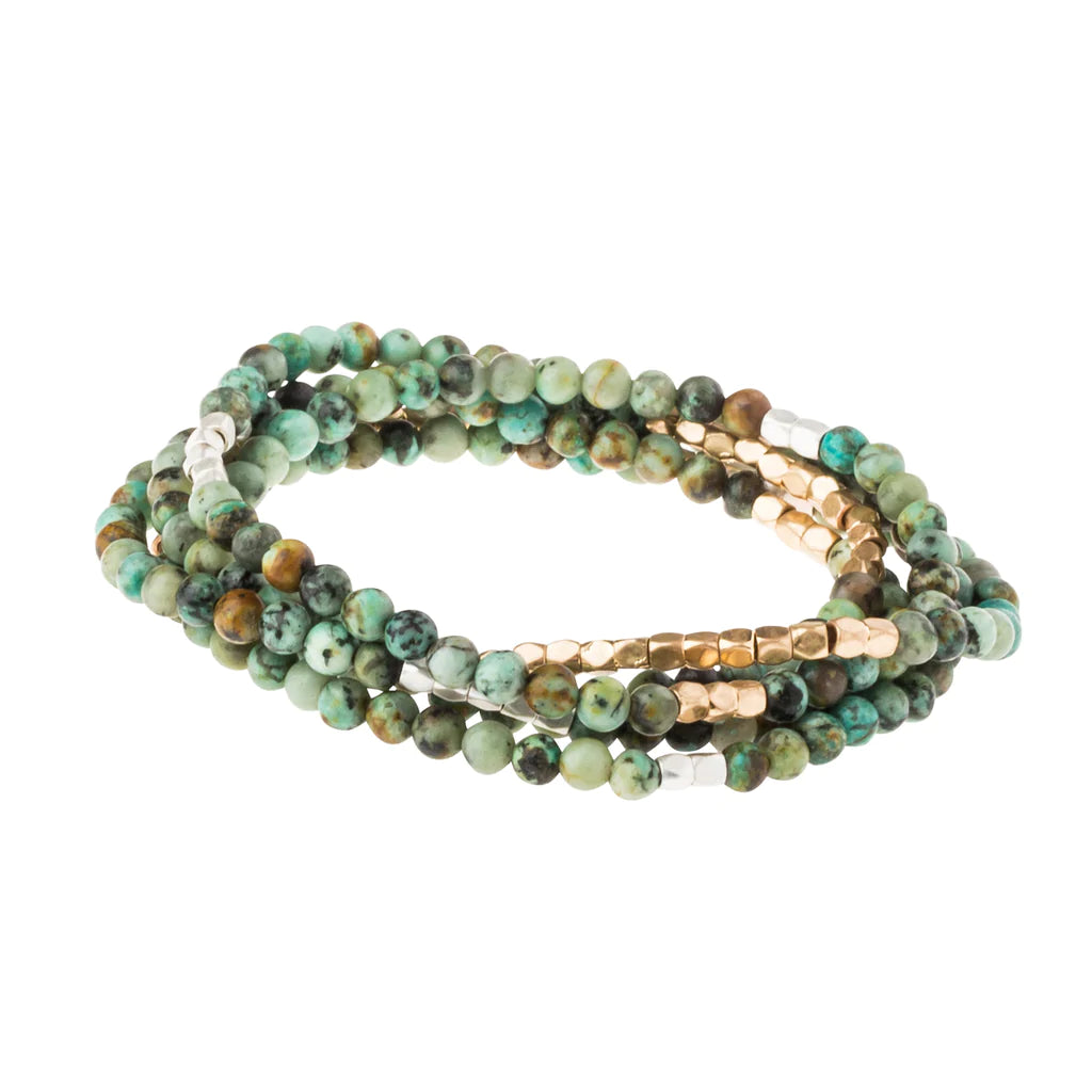 African Turquoise Wrap Bracelet/Necklace