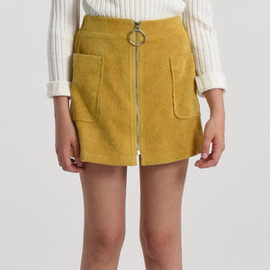 Girls Yellow Corduroy Skirt