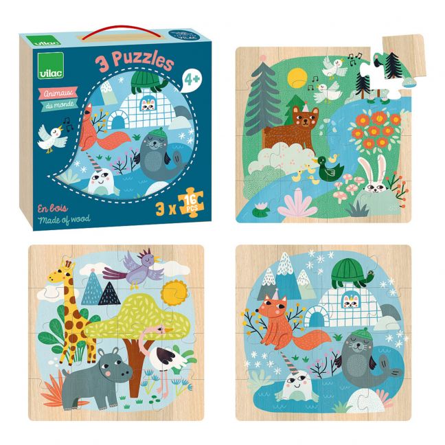 3 in 1 Animals of the World Puzzle