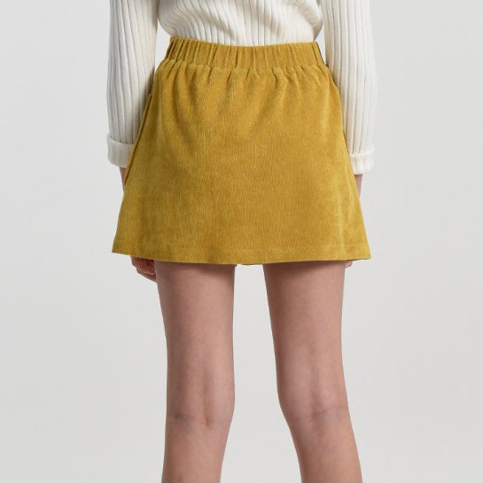 Girls Yellow Corduroy Skirt