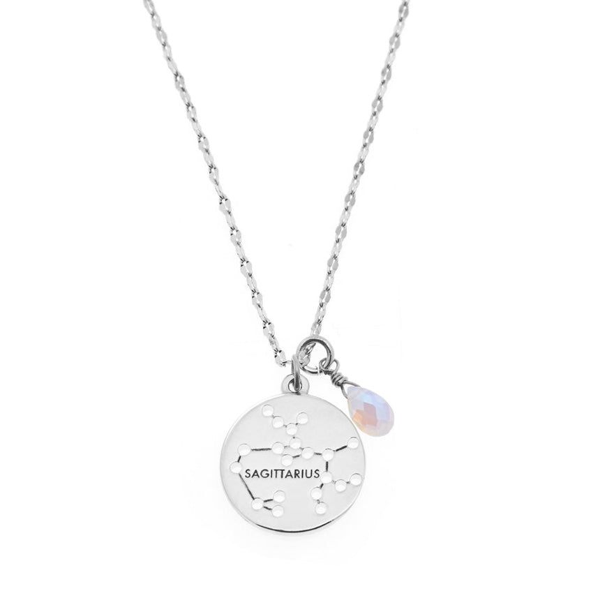 Zodiac Round Necklace- Silver