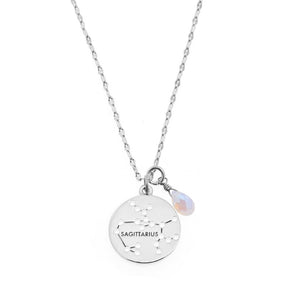 Zodiac Round Necklace- Silver