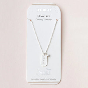 Stone Intention Charm Necklace- Howlite