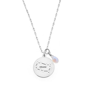 Zodiac Round Necklace- Silver