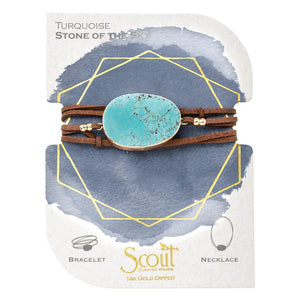 Turquoise/Gold Wrap Bracelet/Necklace