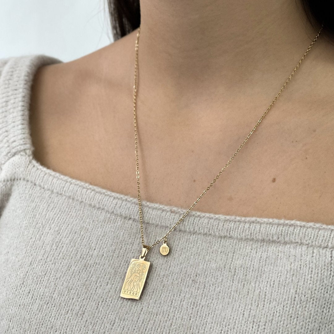Zodiac Card Necklace - Gold