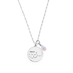 Zodiac Round Necklace- Silver