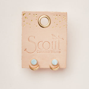 Stone Moon Phase Ear Jacket - Amazonite