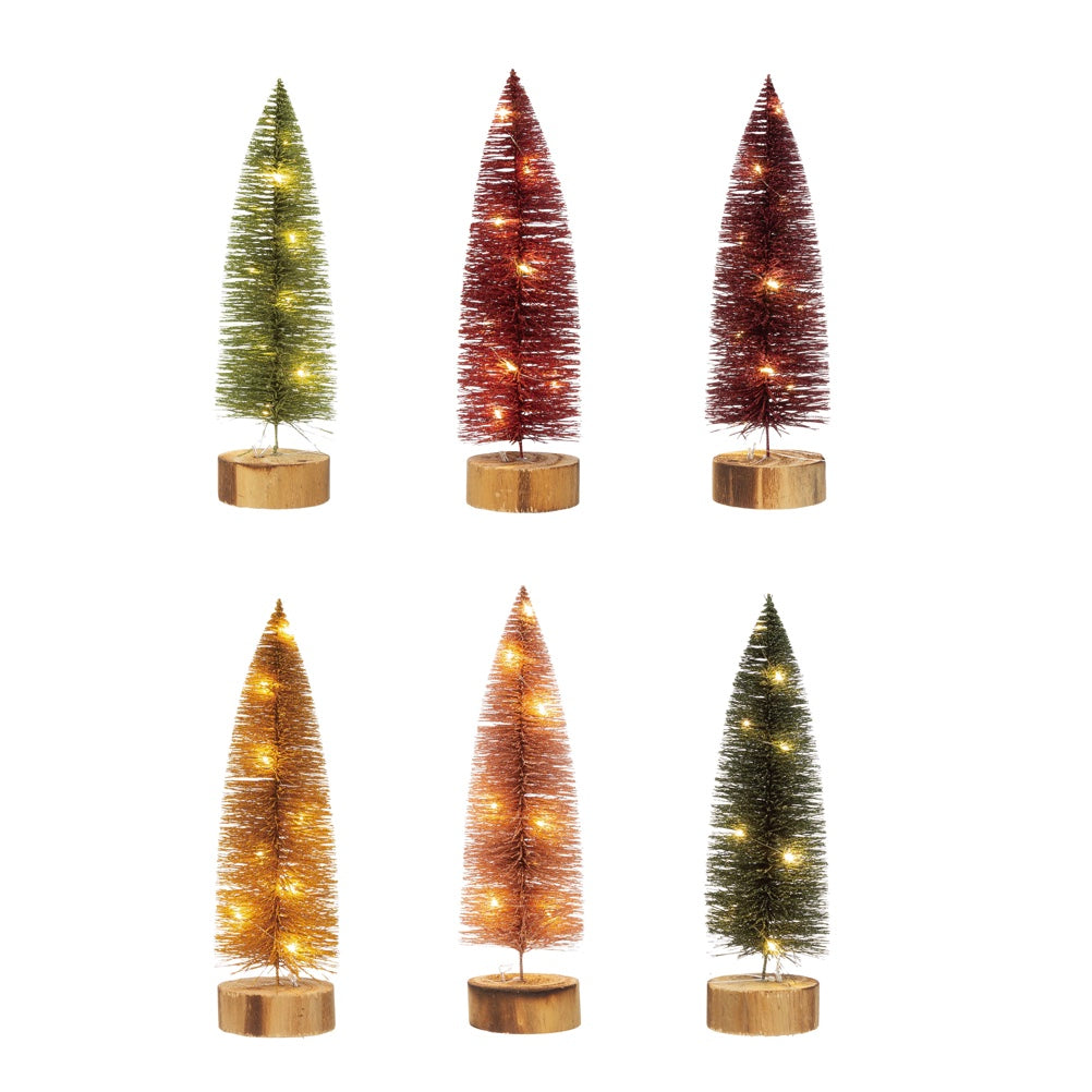 LED Bottle Brush Trees- 3 3/4” W x 11-3/4" H