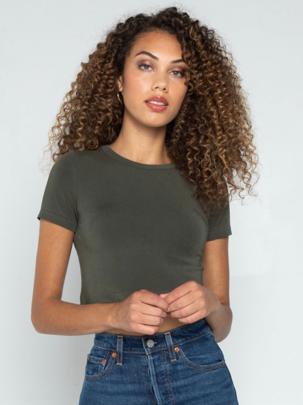 Short Sleeve Bamboo Crop