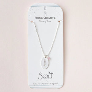 Stone Intention Charm Necklace- Rose Quartz