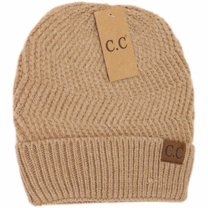 Taupe Chevron Beanie