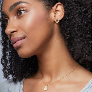 Stone Moon Phase Ear Jacket - Amazonite
