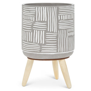 Grey Grid Tripod Planters
