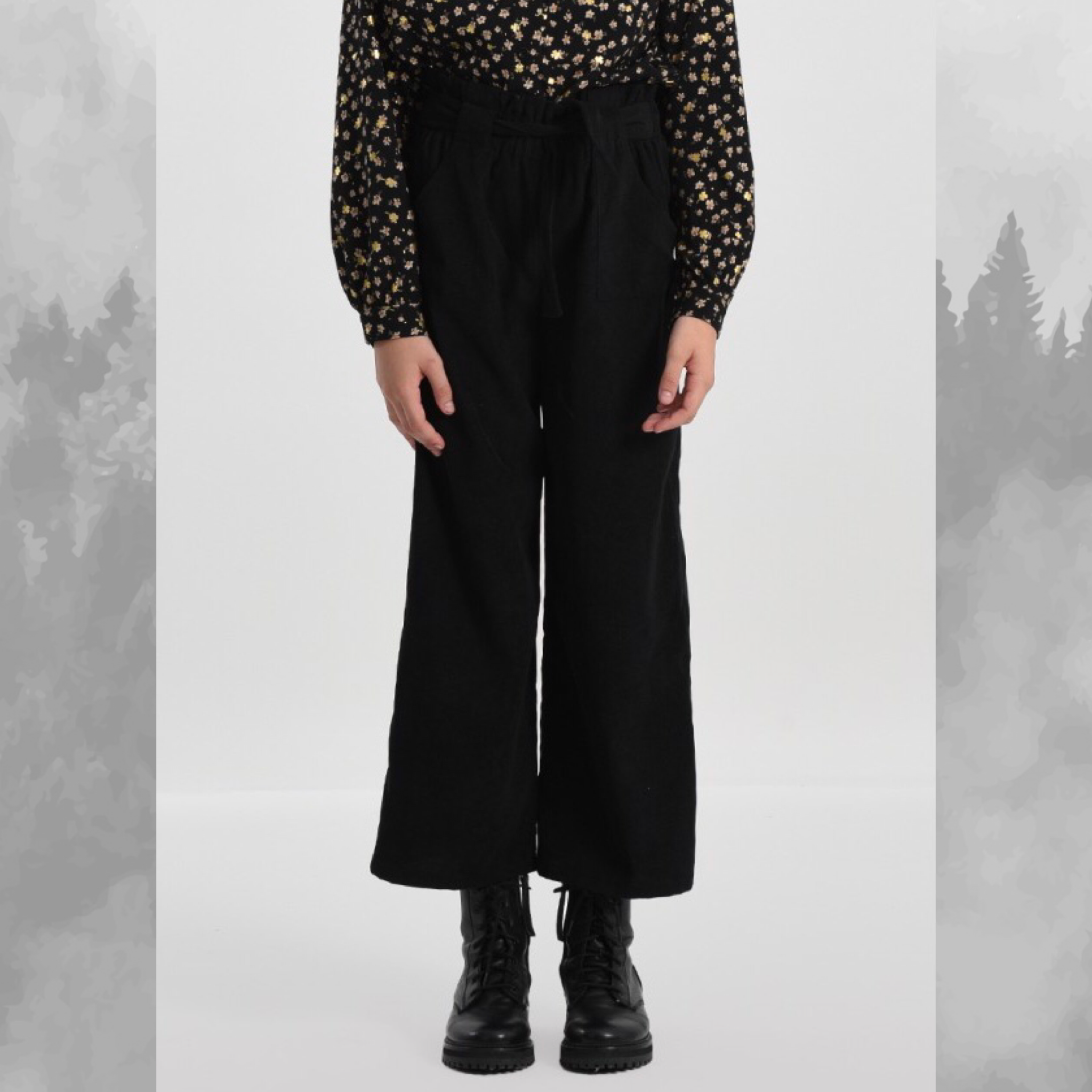 Girls Velvet Paperbag Pants