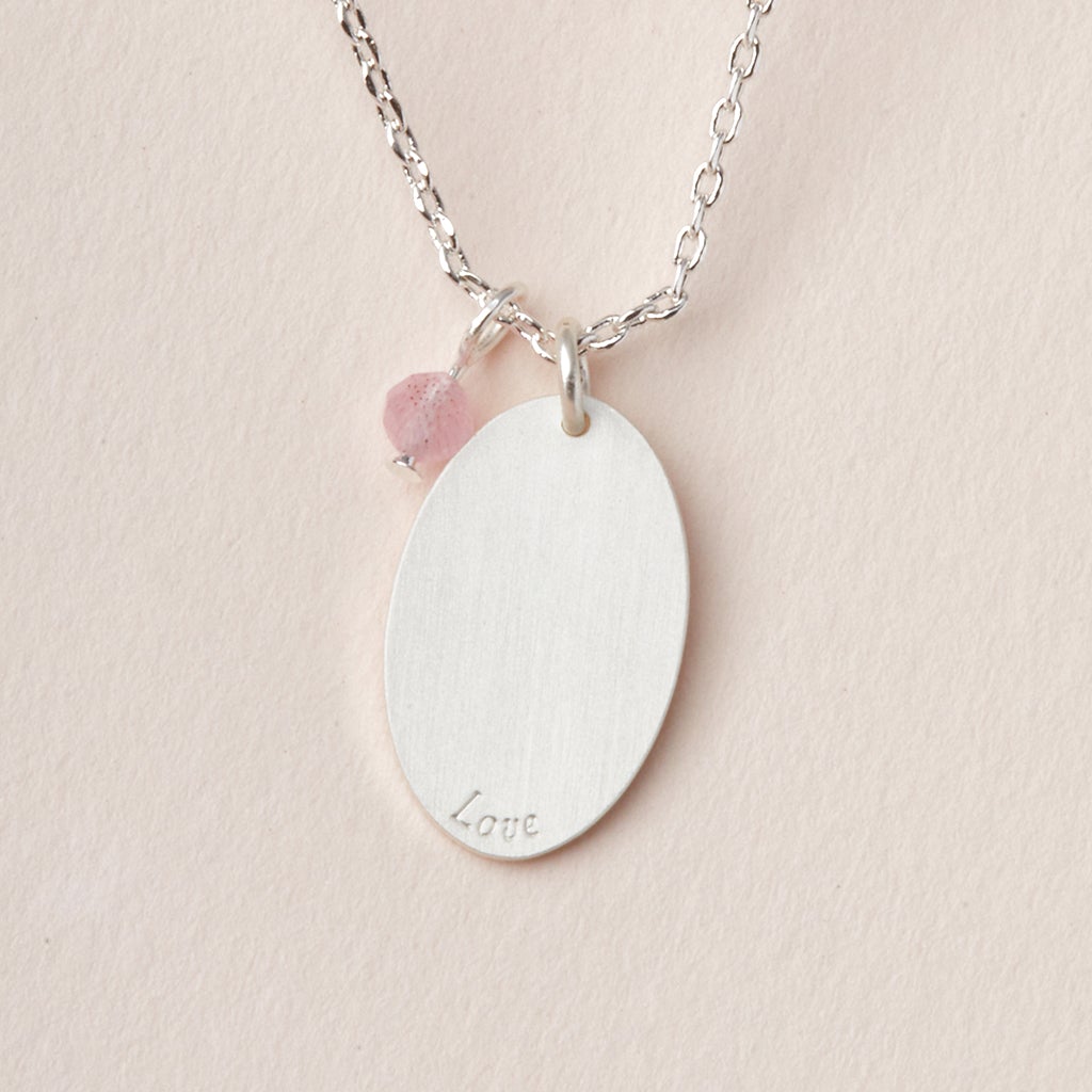 Stone Intention Charm Necklace- Rose Quartz