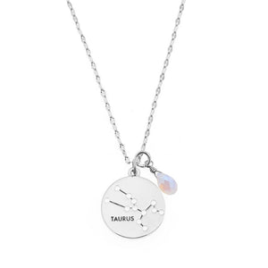 Zodiac Round Necklace- Silver