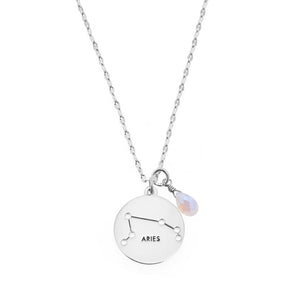 Zodiac Round Necklace- Silver