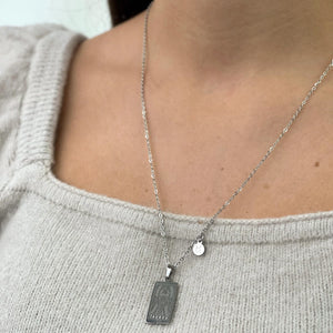 Zodiac Card Necklace - Silver