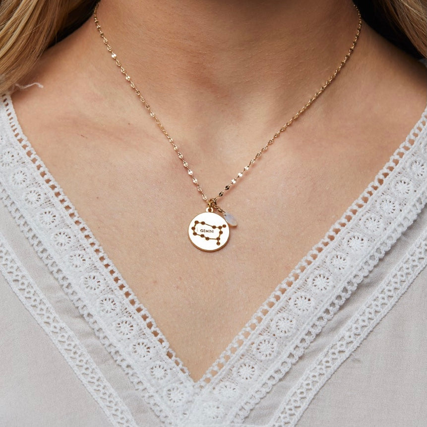 Zodiac Round Necklace- Gold