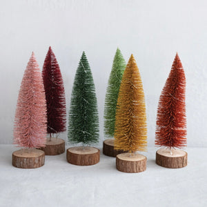 LED Bottle Brush Trees- 3 3/4” W x 11-3/4" H