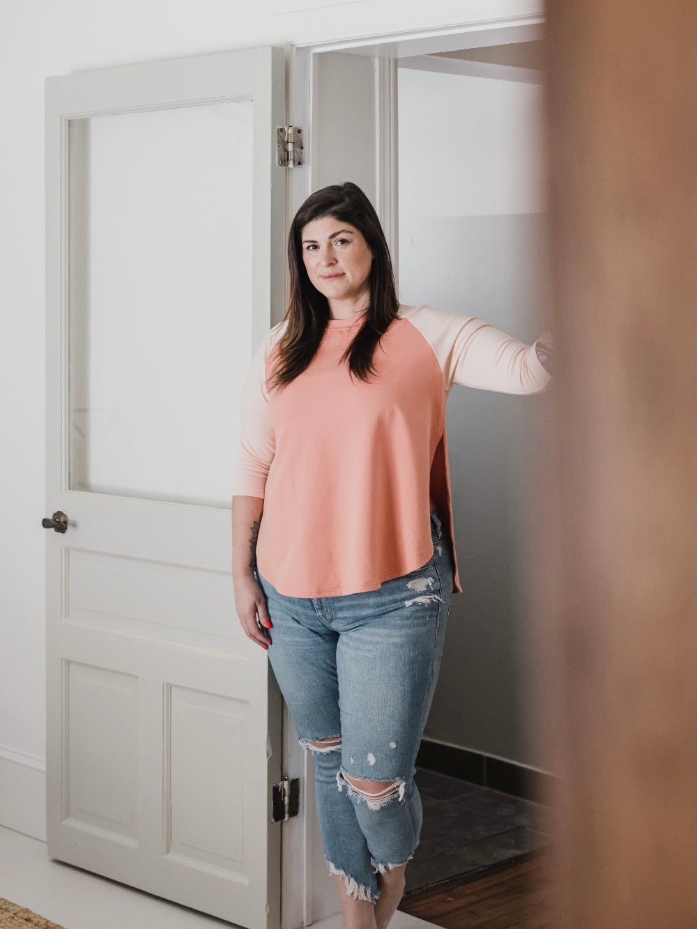 East End Sweater- Peach/Tawny