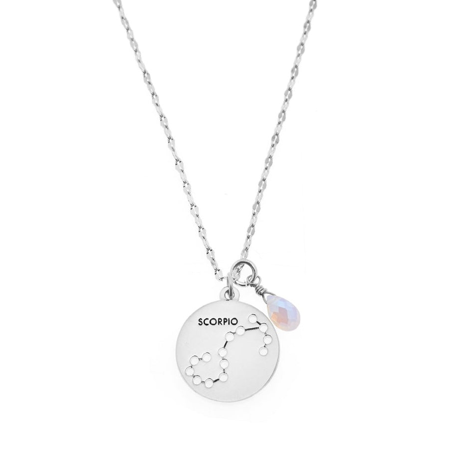 Zodiac Round Necklace- Silver