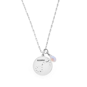 Zodiac Round Necklace- Silver