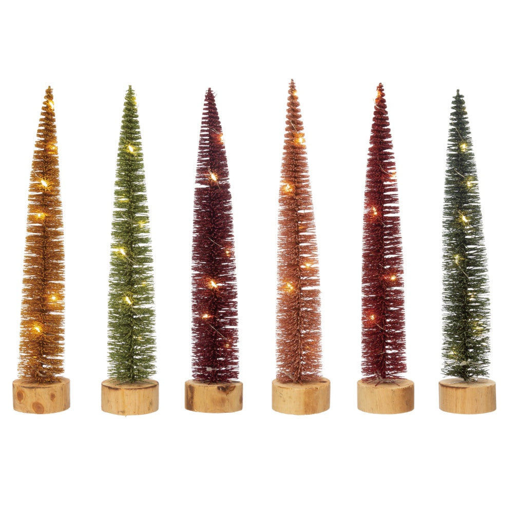 LED Bottle Brush Trees- 1 3/4” W x 11 3/4” H