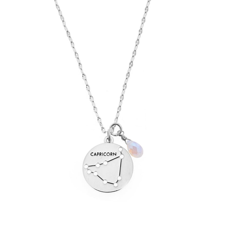 Zodiac Round Necklace- Silver