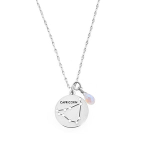 Zodiac Round Necklace- Silver