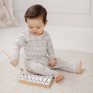 Long Sleeve Bodysuit- Mudcloth