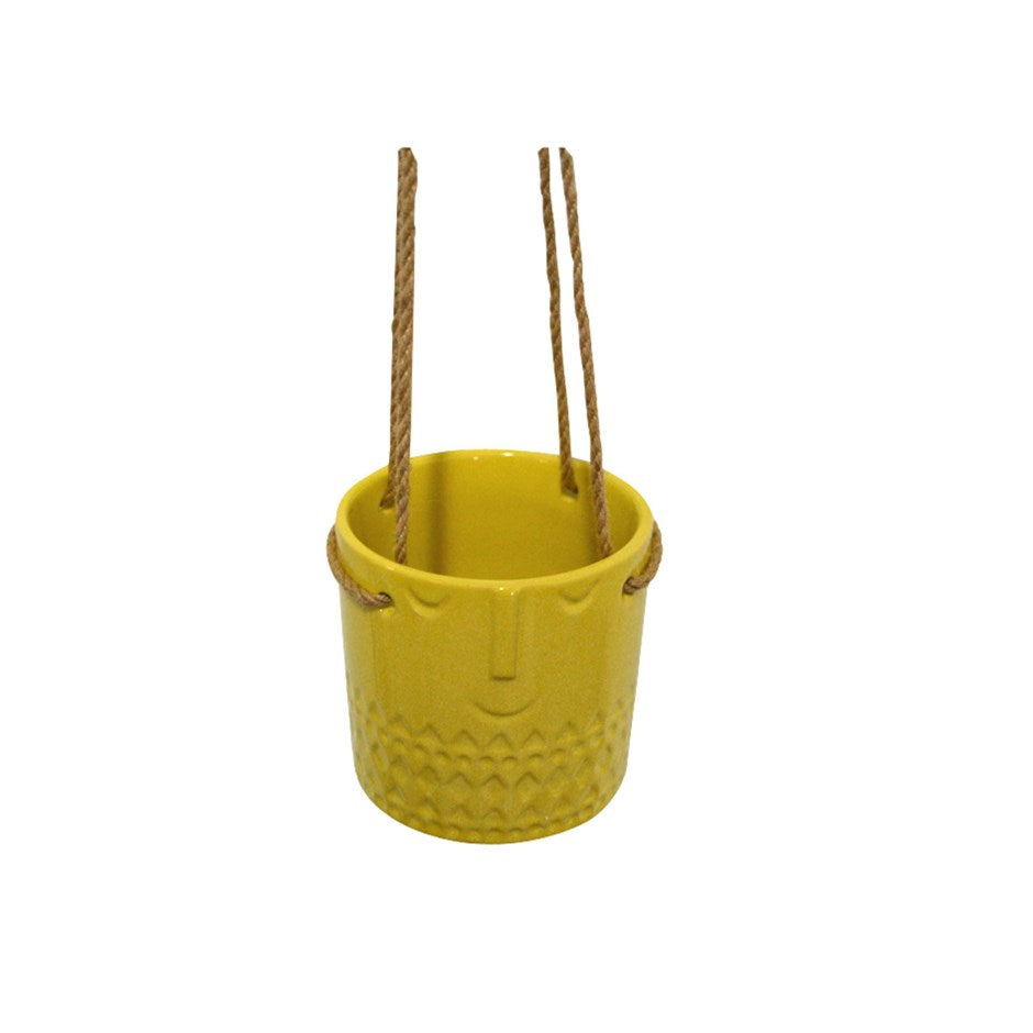 Yellow Happy Hanging Planter